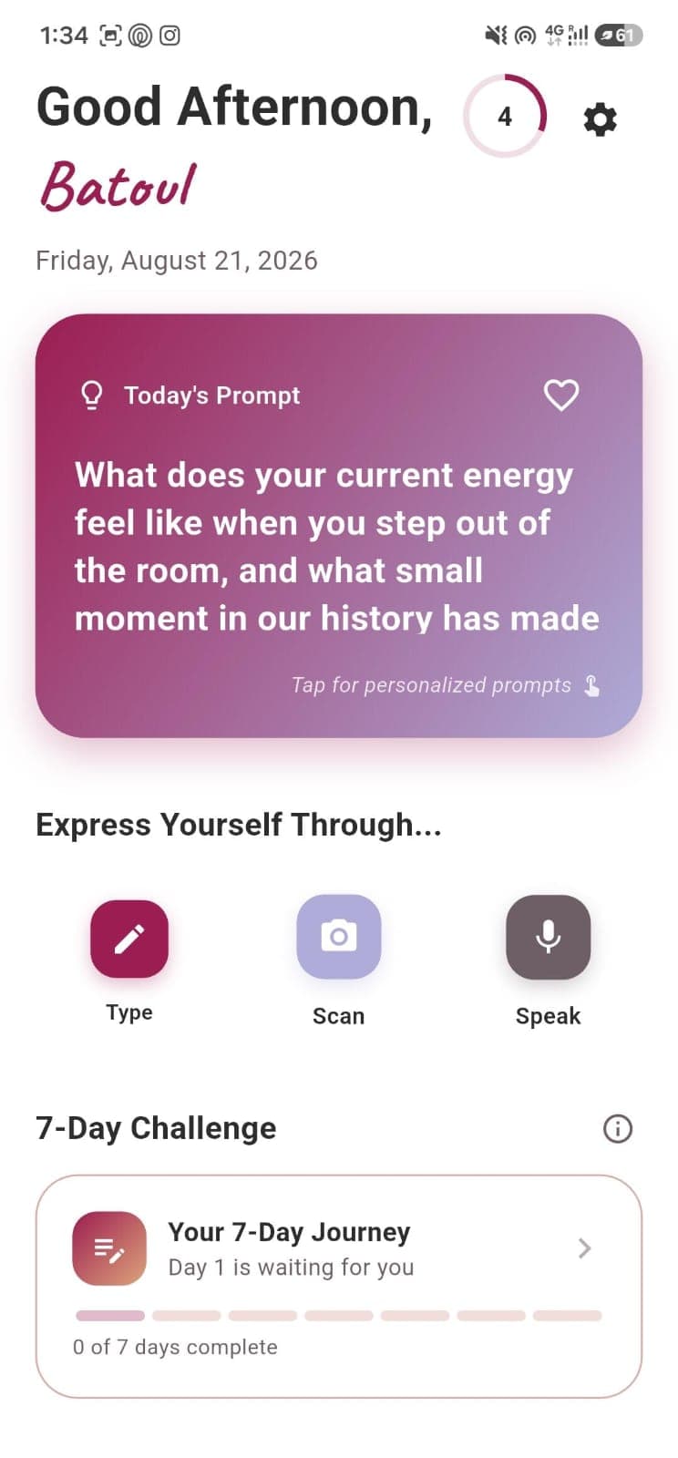 NoorSense app: Personalized Journaling