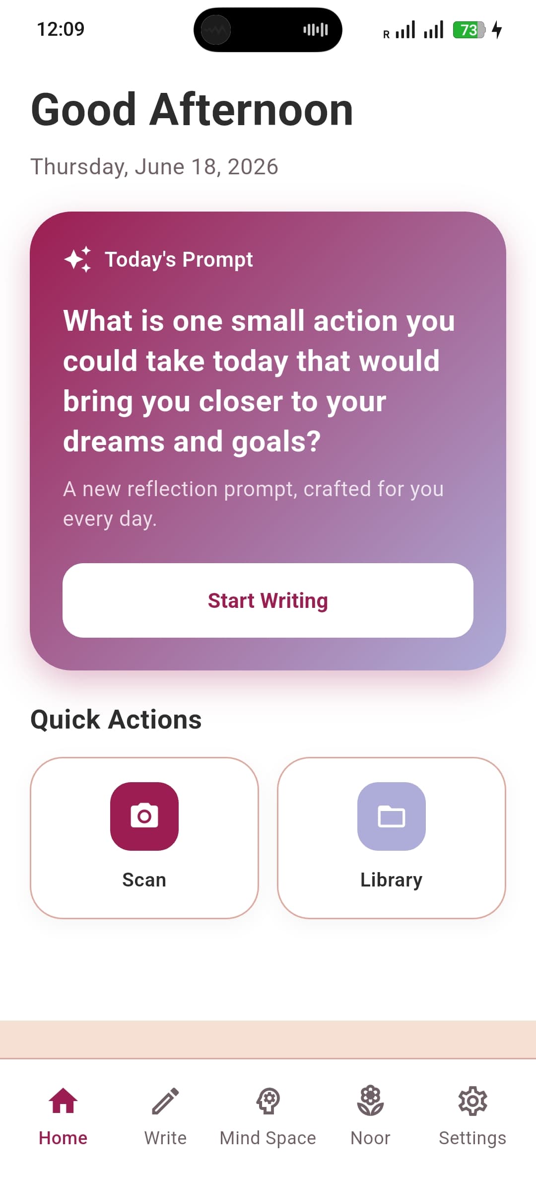 NoorSense app — Daily Prompts